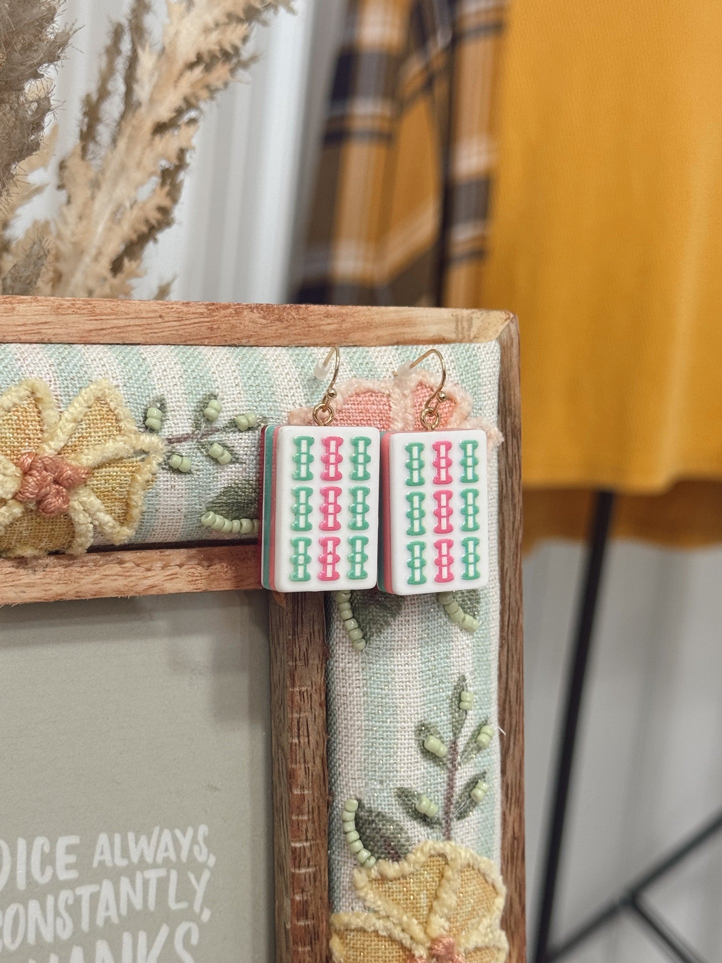 Mahjong Tile Earrings