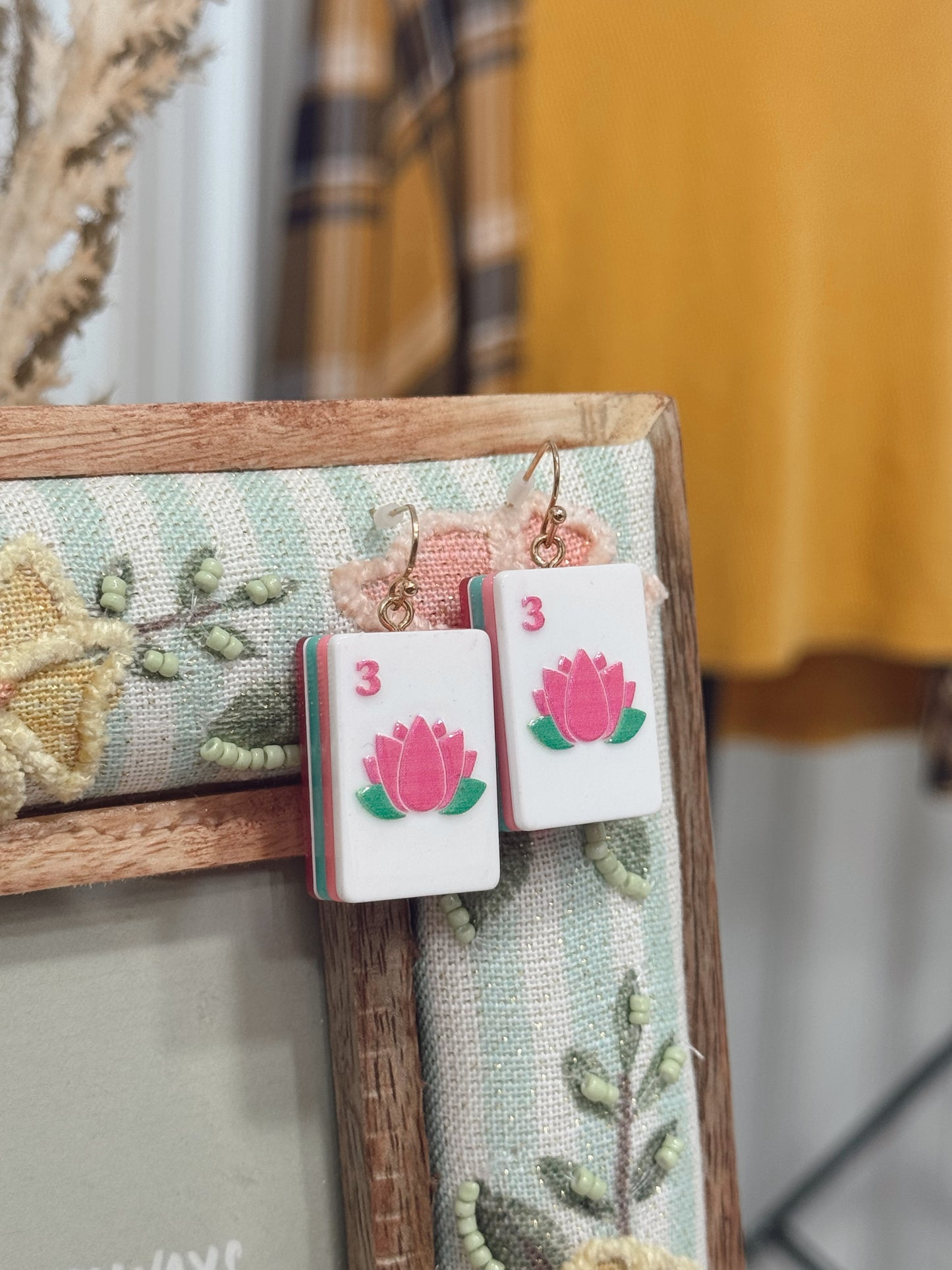 Mahjong Tile Earrings
